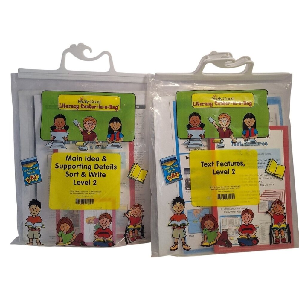 Literacy Center Grades 3-5 Level 2 Main Idea Text Features Really Good Stuff